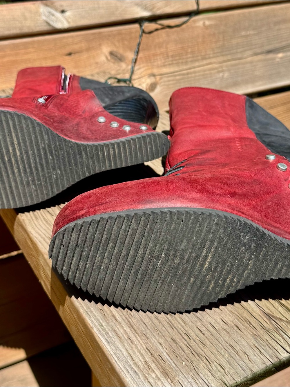 Fluevog Maleike boots -black & red - Picture 2 of 7